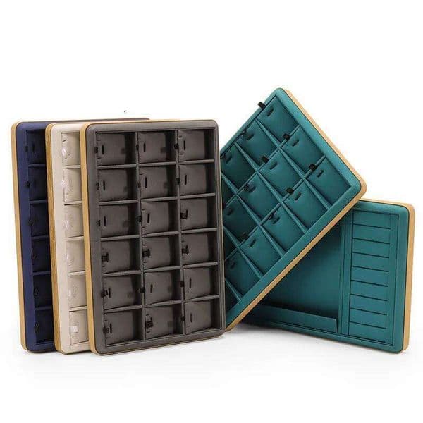 Microfiber Display Jewelry Pallet for Necklace Bangle Ring Earring Bracelet Counter Storage Tray 26Y0112
