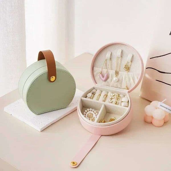 Mini Organizer Display Travel Case Boxes Earrings Necklace Ring Portable Handbag Jewelry Box Leather Storage 26Y0112
