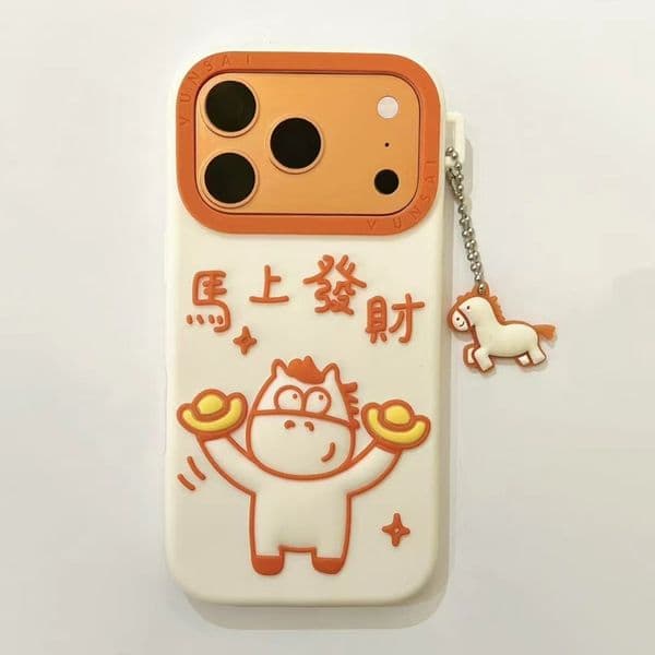 Cute 3D Cartoon Silicone Phone Case Cover for iPhone 17 16 15 11 Pro Max Plus Air Animal Character Bear Cat Mouse Duck Shockproof Cases for Kids Girls Women Lanyard