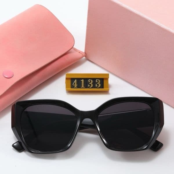Fashion sunglasses women men classic designer glasses full frame scalloped alphabet glasses chequered driving glasses sun UV protection sunglasses 4133