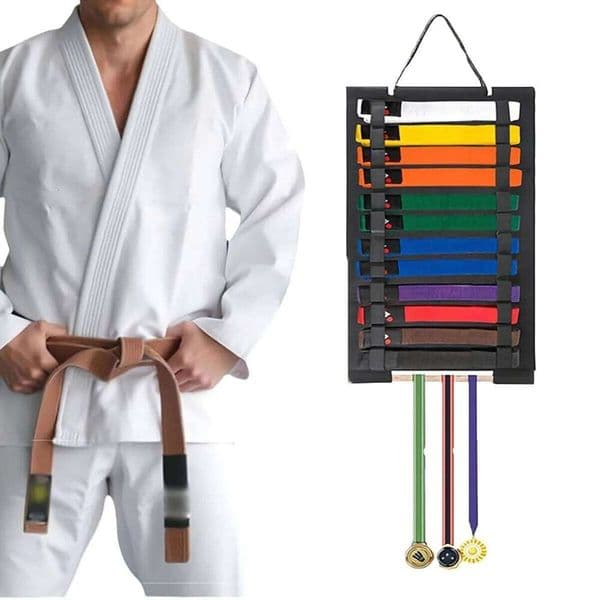Portable karate stand, with medal sticks, lightweight hanging taekwondo belt display stand storage rack 26Y0111