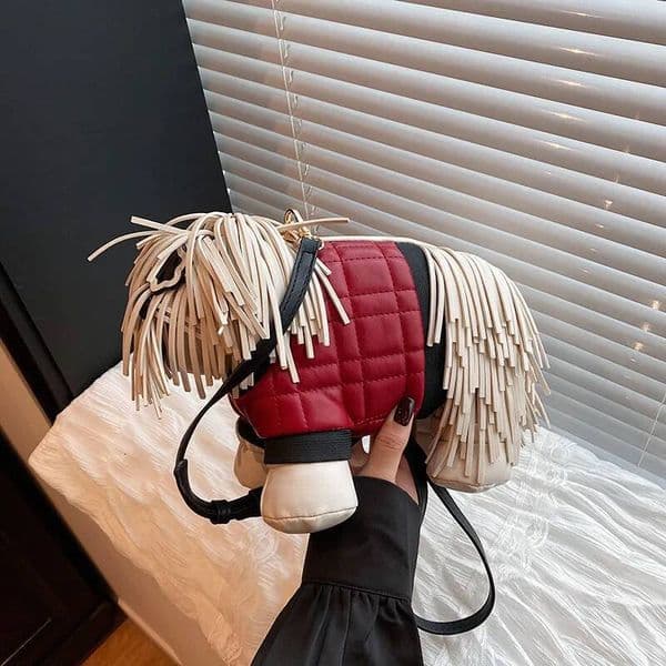 Bestseller Unique Creative Street Style Crossbody for Women, Niche Cute Tassel Puppy Shoulder Bag, Quirky Small Square Bag ddmybear