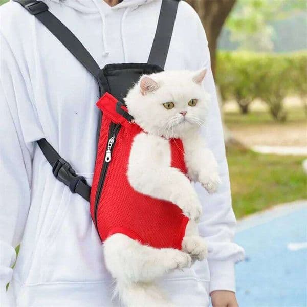 Portable Cat Double Shoulder bag Outdoor Travel Carrier Pet Dog Front Bag Mesh Backpack 26W0112