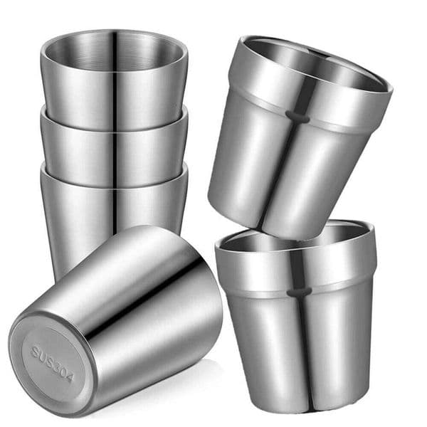 Metal Drinking Cups Stainless Steel304 6oz 10oz Outdoor Hiking Gear Stackable Camping Coffee Cup Portable Drink-ware 26Y0112