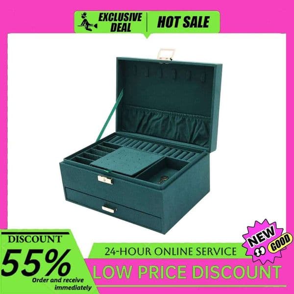 3-Tier Wedding Gift & Dresser Tabletop Case Jewelry Box Storage Organizer for Earrings Rings Necklaces 26Y0112