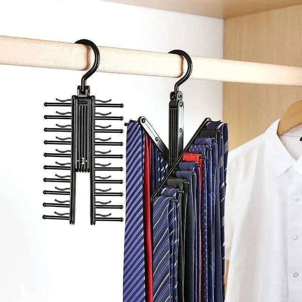 Large Capacity 20 Seat Buckle Wardrobe Scarf Household Multi Grid Belt Tie Storage Rack 26Y0112