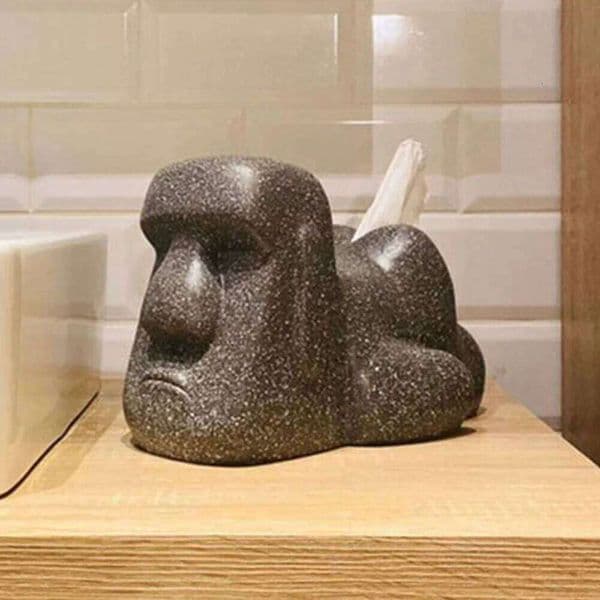 Moai Design Retro Tissue Box Cover Household Napkin Holder Bedroom Decor Paper Towel Dispenser Novelty Case For Office 26Y0112