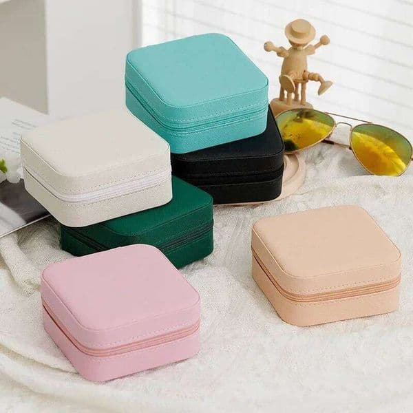 Portable Box Travel Case PU Leather Storage Earrings Necklace Ring Jewelry Organizer Display 26Y0112