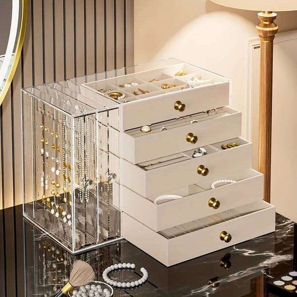1 multifunctional transparent desktop large-capacity drawer-style jewelry box, bracelet/bracelet storage box 26Y0112