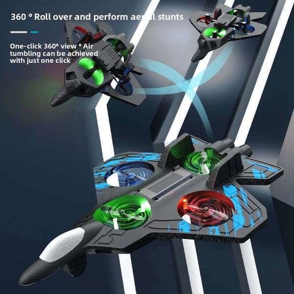 2026 New Airplane Boy Toy Stunt Rolling Model Quadcopter Foam Remote Control Drone Kuhangxin