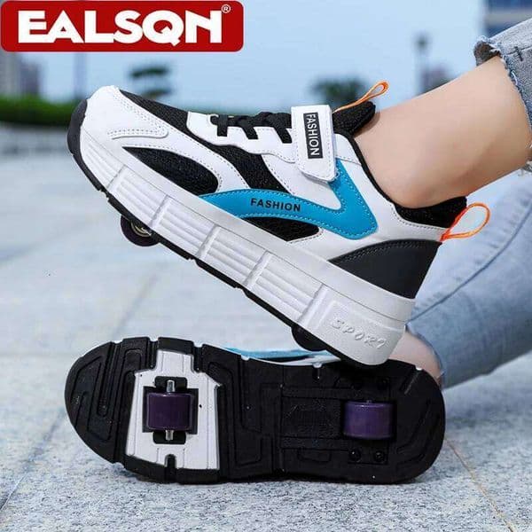 Breathable Walking Shoes Teenager 5-16Years Boys&Girls Two-wheeled Retractable Sports Roller Skates Sneakers for Children Sport X260112