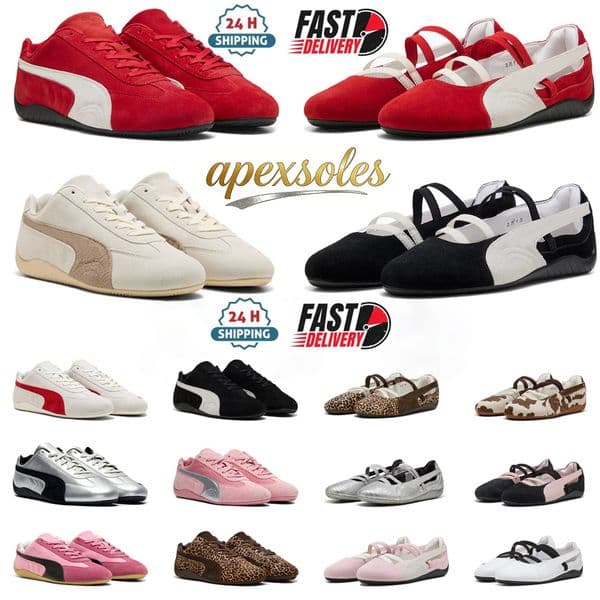 US stocking womens designer ballet flats trainers mens speedcats sneakers dress silver red white black satin mauve mist driving shoes loafers EUR 36-45
