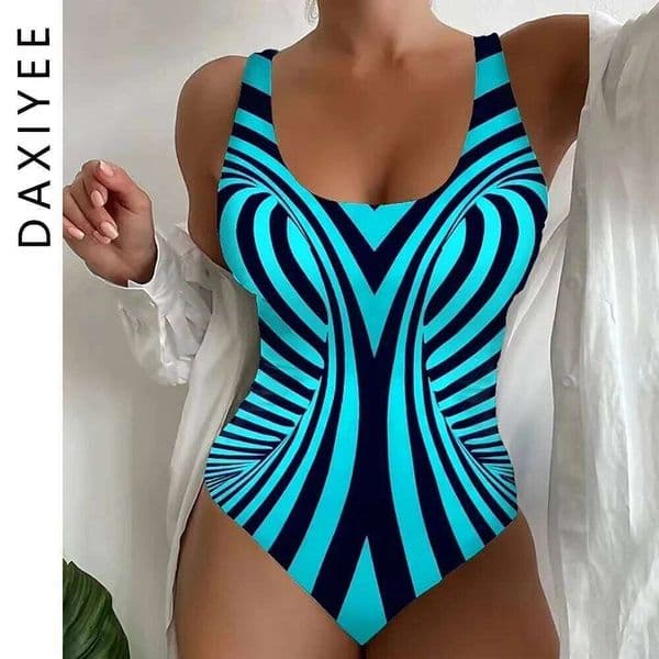 S-5XL Women One Piece Swimsuit 2025 Summer 3D Print Swimwear Monokini Large Size Beachwear Push Up Bathing Suit Maillot De Bain