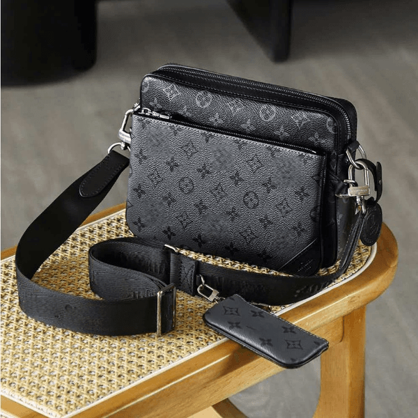 Men Messenger Bag Trio Bags designer Handbags Leather Briefcases Man Shoulder Backpack Sport Male Cross Body Purse1