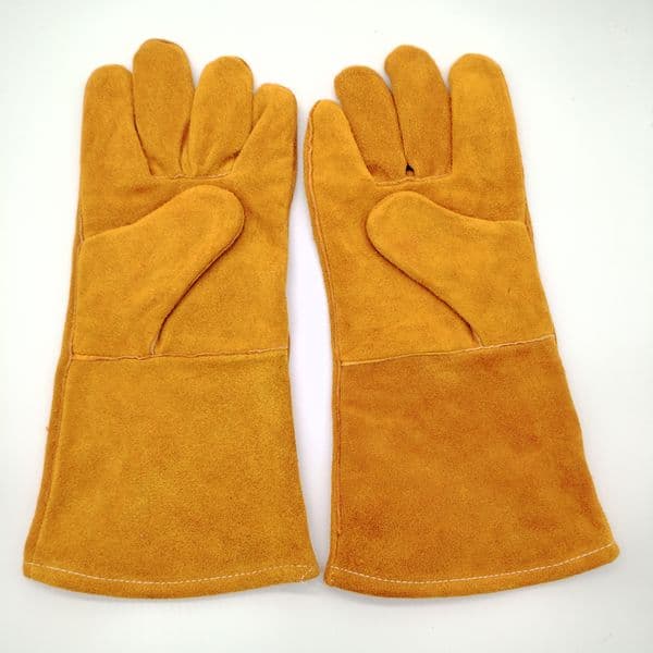 Solid Color Cowhide Welding Gloves High-Quality Work Protection Handwear for Wholesale