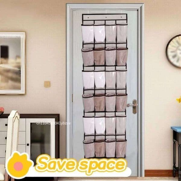 1/2/3pcs 24 Pocket Over Door Shoe Cabinet Large Mesh Pockets Sturdy Hanging Wardrobe Rack Space Saving Home Storage 26Y0113