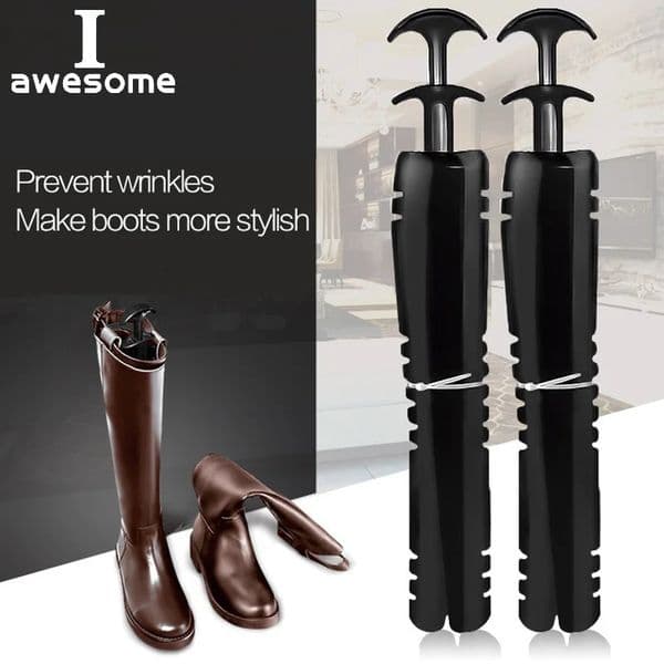 2 Pcs 1 Pair Black Practical Rack Support Supporter Long Boots Shaper Stretcher Creative Home Boots Stand Holder Storage Hanger 260106