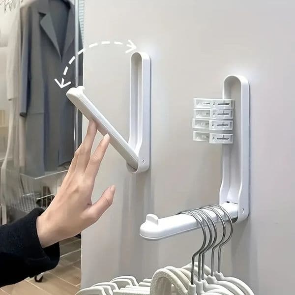 No Drilling Hanger Storage Box Space Saving Foldable Ledge for DormWardrobe Dorm Organization Modern Hangers 260113