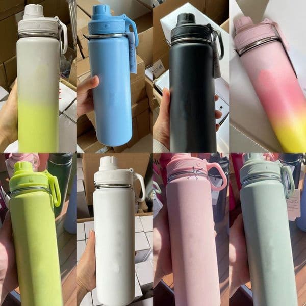 Water Bottles Insulated Stainless Steel Bottle With Straw BPA-Free Sports Great For Travel Durable Reusable