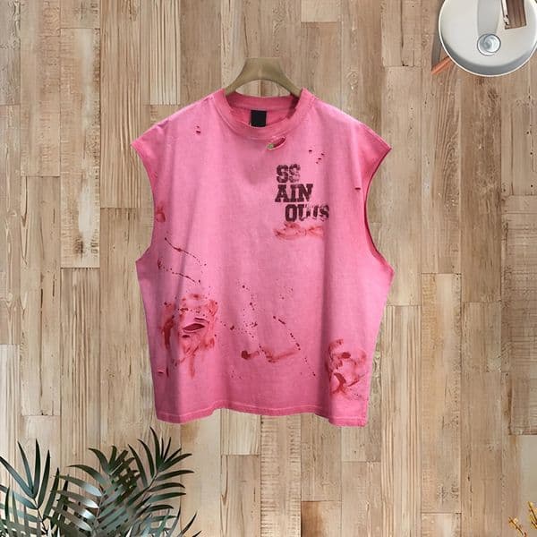Destroyed Summer Artist Vest Tee Men Sleeveless Tank Graffiti T shirt 25fw 1230