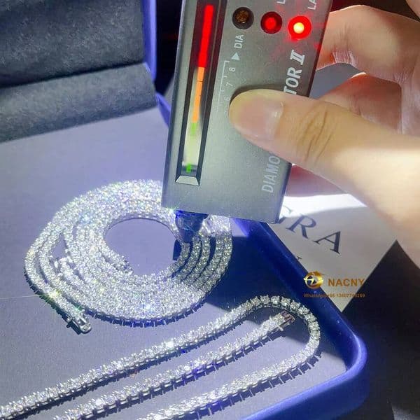 MoissaniteVVS 3MM Tennis Bracelet/necklace Zuanfa Moissanite Hip Hop Jewelry Iced Out Moissanite Diamond 925 Tennis Chain