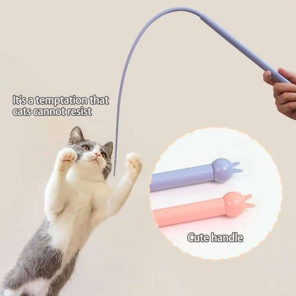 Simulated Mouse Toy Cat Teaser Funny Stick Silicone Long Tail Interactive Toys For Cats Kitten Hunting Pet Products 26W0113G12