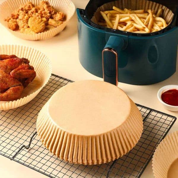 100-Pack Air Fryer Paper Sheets - Thanksgiving Appetizer Prep for Grease Absorption & Mess-Free Cooking 26Y0113