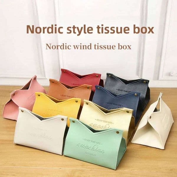 Elegant Leather Tissue Box Storage Container For Kitchen Living Room Home Decor Minimalist Solid Color Napkin Holder Boxes 26Y0113
