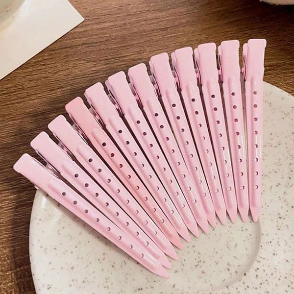 12PCS Fashionable Minimalist StreetStyle HollowOut Metal Hair Clips Pink Alloy Material 9cm 354 Inches Suitable for Women 260112
