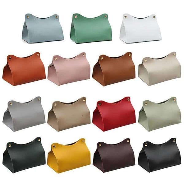 Holder Leather Car Center Console Armrest Napkin Box Sun Visor Backseat Tissue Case 26W0113