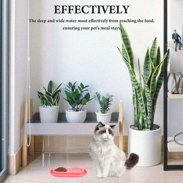 Cat Plastic Dog Gray Dual Pet Food Water Bowl Set For Cats Small Dogs Outdoor Indoor Feeder Station 26W0113