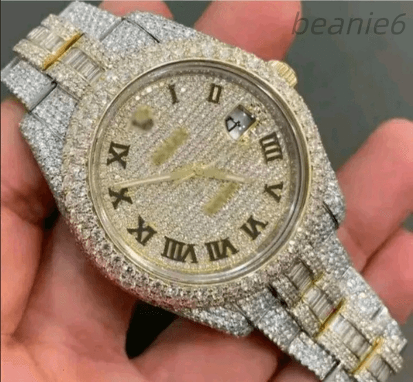 moissanite watch VVS mossanite watch Automatic Mechanical iced outwatch Designer Men Moissanite Pass Dia Watches moissanite watch