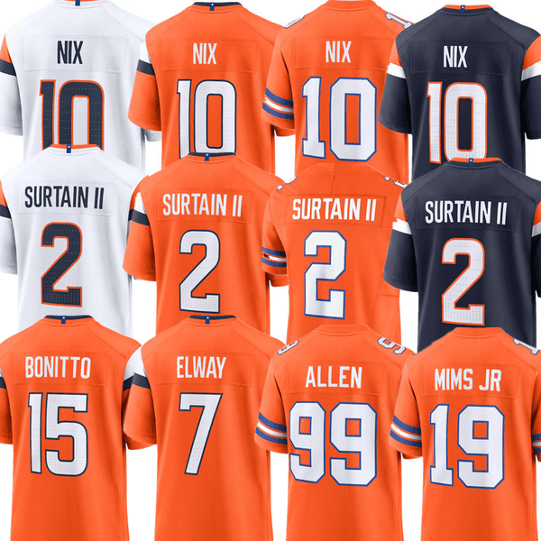 Bo Nix Patrick Surtain II Bonitto J.K. Dobbins Marvin Mims Jr Courtland Sutton Quinn Meinerz Talanoa Hufanga Riley Moss RJ Harvey Troy Franklin Custom Football