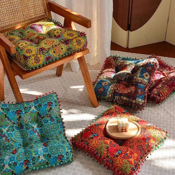Bohemian Tatami Cushion Sitting, Lazy Stool Floor,Home Balcony Window Seat Cushion,Soft Mat for The Floor,large 26H0113
