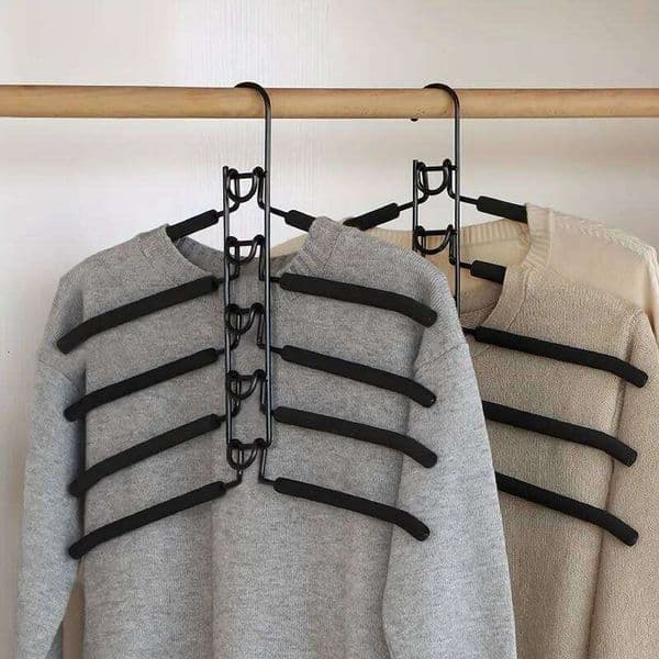5pcs Multi-Tier Hanger with Space-Saving Organizer for Closet Coats Shirts Dresses Jackets Hanging Storage 26Y0113
