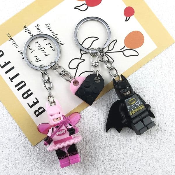 2pcs Beautiful Handmade 3D Bat Couple Keychain Fairy Figure Pendant Phone Key Ring Backpack Accessory Gifts for Him Y2K Jewelry 260112