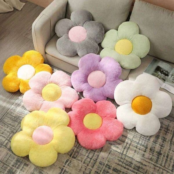 12/35cm Stuffed Five Petal Cushion Girly Room Decor Sunflower Bay Window Pink Flower Sit Bedroom Seat 26H0113