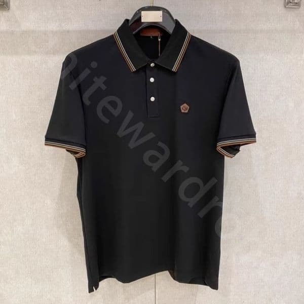 Luxury Designer Polos for Mens Summer Lapel Buttons Short Sleeve Cotton T-shirts L1289