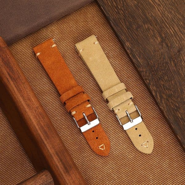 Quick Release Soft Suede Strap 18mm 19mm 20mm 21mm 22mm 24mm Calfskin Bracelet for Women Men Wristband Hand Sewn Retro Watchband 260109