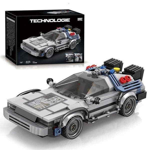1:24 Classic Movie Racing Car Building Blocks MOC Model Sport Cars Toys Back Future Bricks Vehicle Festival Gifts for Boys Kids C260113
