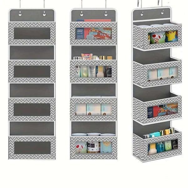 1pc 4-Tier Organizer Mounted Rack, Large Capacity Over Door Hanging Storage Box For Storing Cosmetics, Toys 26Y0113