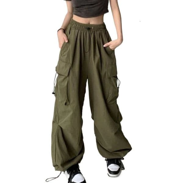 Retro Cargo Pant Fashion Streetwear High Waist Thin Casual Sweatpants Harajuku Sports Pants Woman Clothes Trousers Mujer 260112