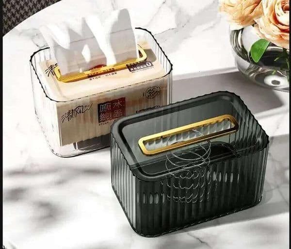 Acrylic Plastic Nordic Style Light Luxury Living Room Dining Table Napkin Tissue Home Roll Storage Box 26W0113