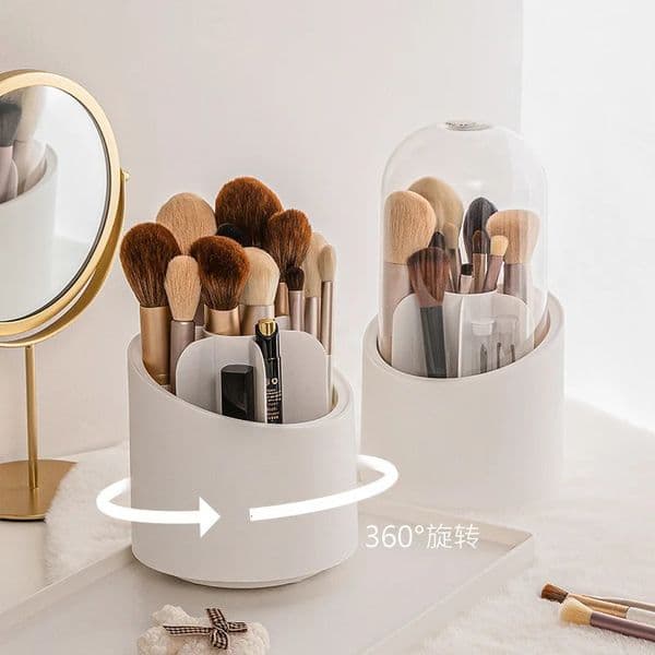 2026 Desktop Cosmetic Brush Organizer 360 Rotating Makeup Brushes 7 Grids Lipstick Eyebrow cologne Pen Holder perfume Eye Shadow Storage Box 260112 Free Shippin
