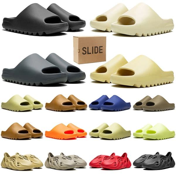 Free Shipping designer slippers men women slides Bone Black White Desert Sand Earth Brown mens fashion sandals summer outdoor shoes big size
