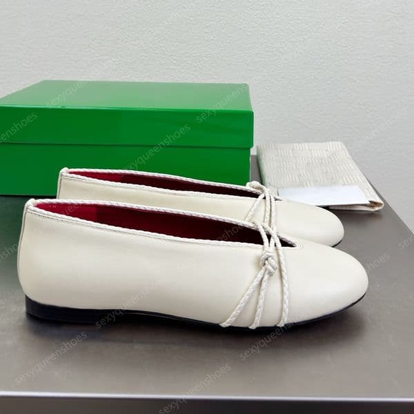 Top Quality Brand Ballet Shoes Womens Weaving Knot Casual Luxury Designer Dress Shoes Fashion Flat Heel loafers Classic Low Heel Party Walking Shoes Size 35-42