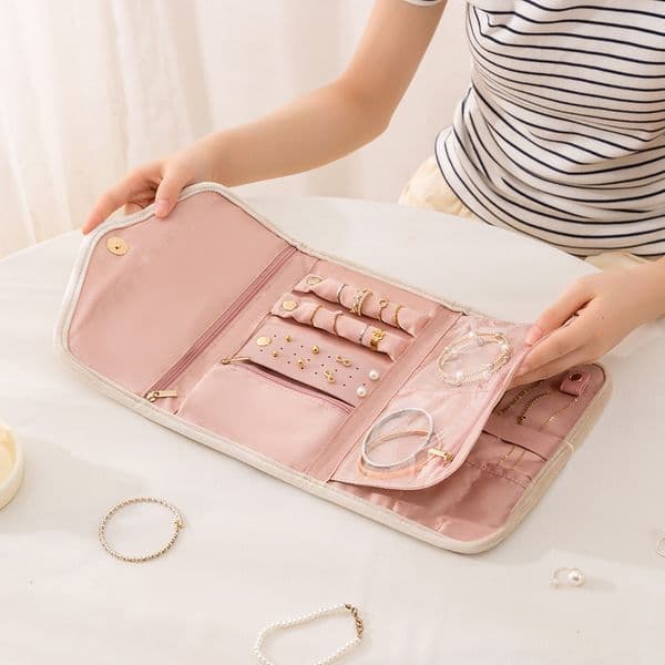 Amazon Luxury Necklace And Storage Bag Jewelry Portable Foldable Accessories Earring Carrying Case