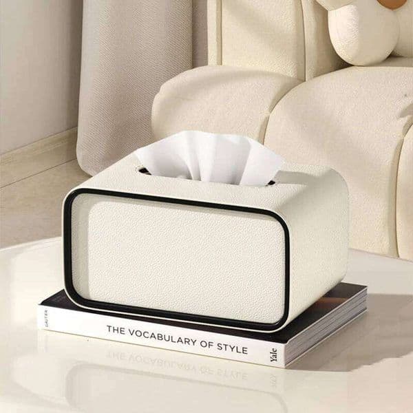 Tissue Oval Napkin Holder Faux Leather Home Decoration for Living Room Bedroom Luxury Desktop Organizer Storage Box 26Y0113