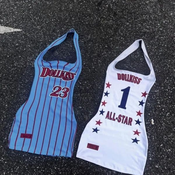 Harajuku letter printing vintage halter neck suspender sleeveless T-shirt women summer casual sporty sexy vest pack top 260112BJ