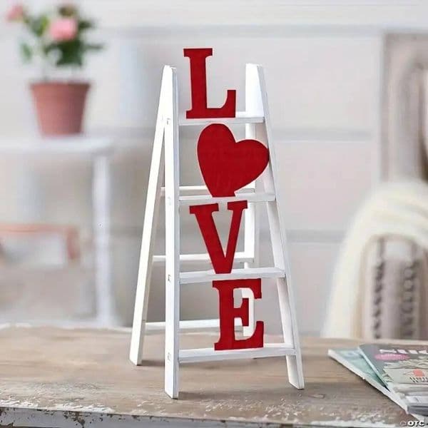 LOVE Valentine Ladder Model Tabletop Wooden Ornaments Home Decoration For Girlfriend Wife Gift designer luxury Valentine's Day